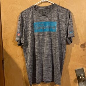 Nike Men's Gray and Blue Short Sleeve Tee